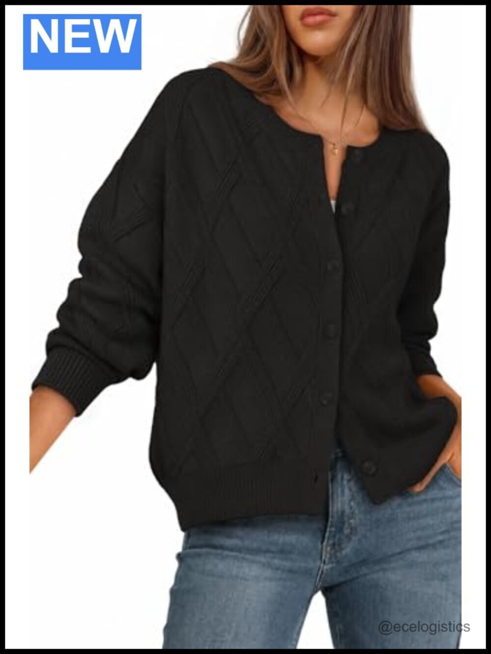 Womens Cable Knit Cardigan Sweater Trendy Fall Long Lantern Sleeve Button Down